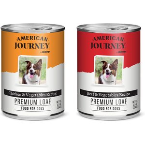 American Journey Premium Loaf Poultry & Beef Variety Pack Canned Dog Food, 12.5-oz can, case of 12