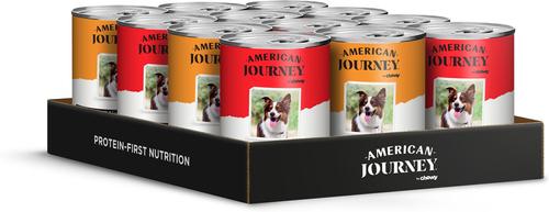 Show full view: American Journey Poultry & Beef Variety Pack Canned Dog Food +Protein & Grains Beef, Brown Rice & Vegetables Recipe Dry Food slide 6 of 9
