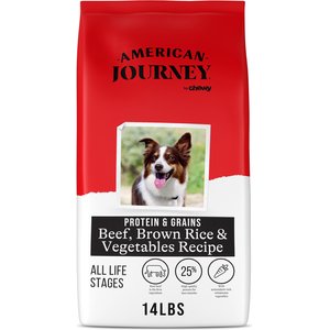 American Journey Protein & Grains Beef, Brown Rice & Vegetables Recipe Dry Dog Food, 14-lb bag