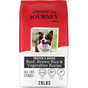 American Journey Protein & Grains Beef, Brown Rice & Vegetables Recipe Dry Dog Food, 28-lb bag