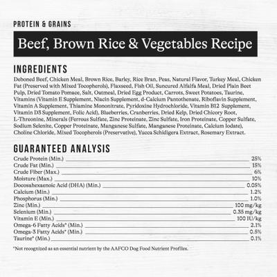 Show full view: American Journey Protein & Grains Beef, Brown Rice & Vegetables Recipe Dry Dog Food, 28-lb bag slide 10 of 12