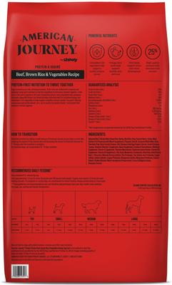 Show full view: American Journey Protein & Grains Beef, Brown Rice & Vegetables Recipe Dry Dog Food, 28-lb bag slide 3 of 12