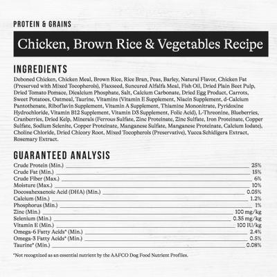 Show full view: American Journey Protein & Grains Chicken, Brown Rice & Vegetables Recipe Dry Dog Food, 14-lb bag slide 10 of 12