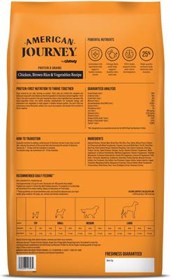 Show full view: American Journey Protein & Grains Chicken, Brown Rice & Vegetables Recipe Dry Dog Food, 14-lb bag slide 3 of 12