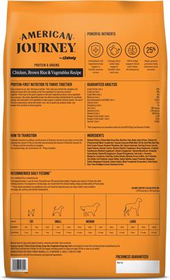 Show full view: American Journey Protein & Grains Chicken, Brown Rice & Vegetables Recipe Dry Dog Food, 28-lb bag slide 3 of 12