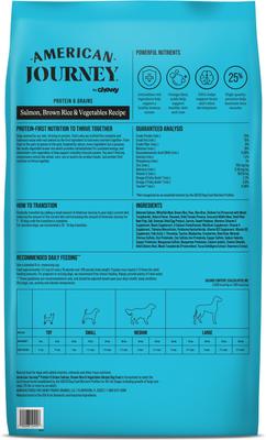 Show full view: American Journey Protein & Grains Salmon, Brown Rice & Vegetables Recipe Dry Dog Food, 28-lb bag slide 3 of 12