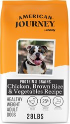 American Journey Protein & Grains Healthy Weight Chicken, Brown Rice & Vegetables Recipe Dry Dog Food, 28-lb bag