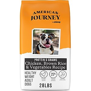 American Journey Protein & Grains Healthy Weight Chicken, Brown Rice & Vegetables Recipe Dry Dog Food, 28-lb bag