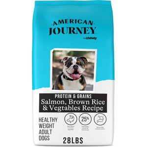 American Journey Protein & Grains Healthy Weight Salmon, Brown Rice & Vegetables Recipe Dry Dog Food, 28-lb bag