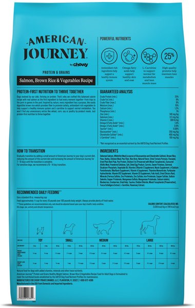 American Journey Protein & Grains Healthy Weight Salmon, Brown Rice & Vegetables Recipe Dry Dog Food