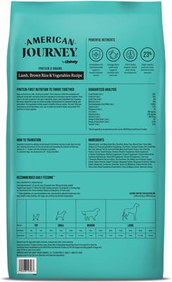 Show full view: American Journey Protein & Grains Lamb, Brown Rice & Vegetables Recipe Dry Dog Food, 14-lb bag slide 3 of 12