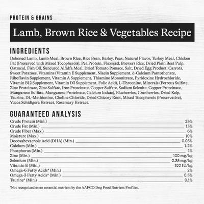 Show full view: American Journey Protein & Grains Lamb, Brown Rice & Vegetables Recipe Dry Dog Food, 28-lb bag slide 10 of 12