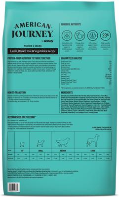 Show full view: American Journey Protein & Grains Lamb, Brown Rice & Vegetables Recipe Dry Dog Food, 28-lb bag slide 3 of 12