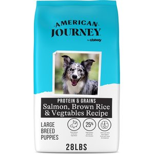 American Journey Protein & Grains Large Breed Puppy Salmon, Brown Rice & Vegetables Recipe Dry Dog Food, 28-lb bag