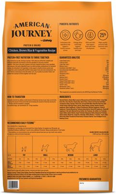 Show full view: American Journey Protein & Grains Puppy Chicken, Brown Rice & Vegetables Recipe Dog Food, 28-lb bag + American Journey Beef Recipe Grain-Free Soft & Chewy Training Bits Dog Treats, 4-oz bag slide 7 of 10