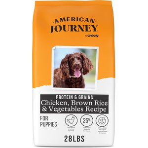 American Journey Protein & Grains Puppy Chicken, Brown Rice & Vegetables Recipe Dog Food, 28-lb bag