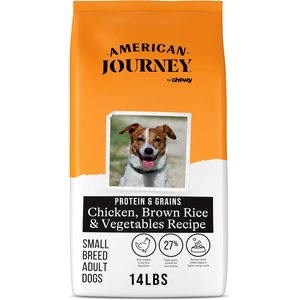 American Journey Protein & Grains Small Breed Chicken, Brown Rice & Vegetables Recipe Adult Dry Dog Food, 14-lb bag