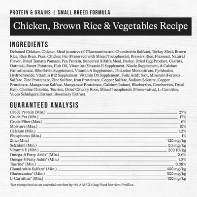 Show full view: American Journey Protein & Grains Small Breed Chicken, Brown Rice & Vegetables Recipe Adult Dry Dog Food, 14-lb bag slide 10 of 12