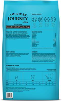 Show full view: American Journey Protein & Grains Small Breed Salmon, Brown Rice & Vegetables Recipe Adult Dry Dog Food, 14-lb bag slide 3 of 12