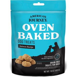 American Journey Salmon Recipe Grain-Free Oven Baked Biscuit Dog Treats, 16-oz bag