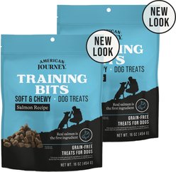 American Journey Salmon Recipe Grain-Free Soft & Chewy Training Bits Dog Treats, 16-oz bag, bundle of 2
