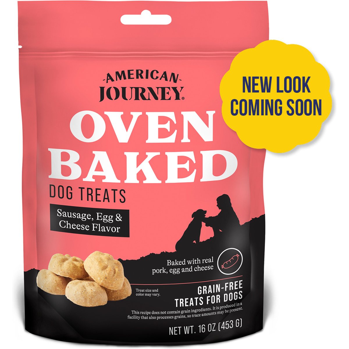 American Journey Sausage, Egg & Cheese Flavor Grain-Free Oven Baked Crunchy Biscuit Dog Treats (New Look Coming Soon), 16-oz bag