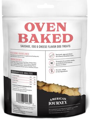 Show full view: American Journey Sausage, Egg & Cheese Flavor Grain-Free Oven Baked Crunchy Biscuit Dog Treats, 16-oz bag slide 3 of 10