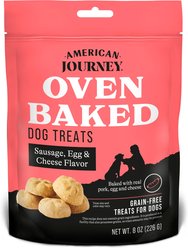 American Journey Sausage, Egg & Cheese Flavor Grain-Free Oven Baked Crunchy Biscuit Dog Treats, 8-oz bag