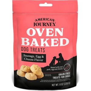 American Journey Sausage, Egg & Cheese Flavor Grain-Free Oven Baked Crunchy Biscuit Dog Treats, 8-oz bag