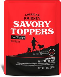 American Journey Savory Toppers Beef Recipe in Gravy Grain-Free Dog Food Topper, 3-oz pouches, case of 24