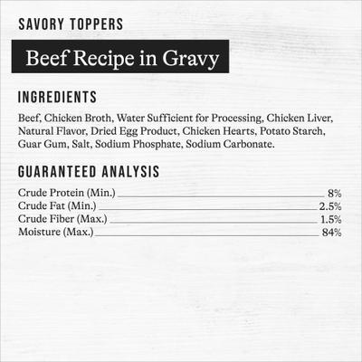 Show full view: American Journey Savory Toppers Beef Recipe in Gravy Grain-Free Dog Food Topper, 3-oz pouches, case of 24 slide 10 of 11