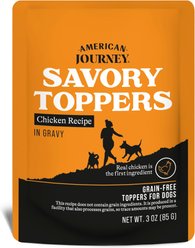 American Journey Savory Toppers Chicken Recipe in Gravy Grain-Free Dog Food Topper, 3-oz pouches, case of 24