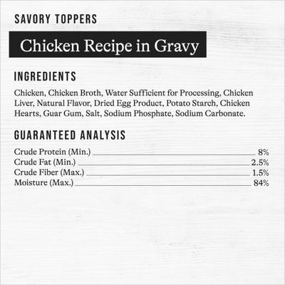 Show full view: American Journey Savory Toppers Chicken Recipe in Gravy Grain-Free Dog Food Topper, 3-oz pouches, case of 24 slide 10 of 12