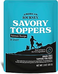 American Journey Savory Toppers Salmon Recipe in Gravy Grain-Free Dog Food Topper, 3-oz pouches, case of 24
