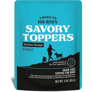 American Journey Savory Toppers Salmon Recipe in Gravy Grain-Free Dog Food Topper, 3-oz pouches, case of 24