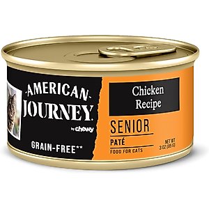 American Journey Senior Pate Chicken Recipe Canned Cat Food, 3-oz can, case of 24