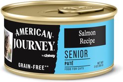 American Journey Senior Pate Salmon Recipe Canned Cat Food, 3-oz can, case of 24