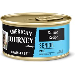 American Journey Senior Pate Salmon Recipe Canned Cat Food, 3-oz can, case of 24