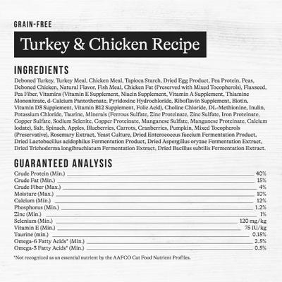 Show full view: American Journey Turkey & Chicken Recipe Grain-Free Dry Cat Food, 5-lb bag slide 10 of 11