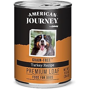 American Journey Premium Loaf Turkey Recipe Grain-Free Canned Dog Food, 12.5-oz can, case of 12