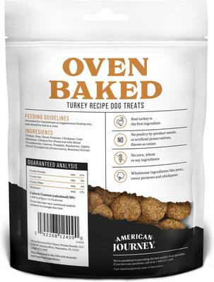 Show full view: American Journey Turkey Recipe Grain-Free Oven Baked Crunchy Biscuit Dog Treats, 8-oz bag slide 3 of 10