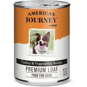 American Journey Premium Loaf Turkey & Vegetables Recipe Canned Dog Food, 12.5-oz can, case of 12