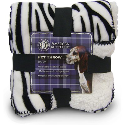 American Kennel Club American Kennel Club AKC Animal Print Fleece Dog & Cat Blanket, Zebra