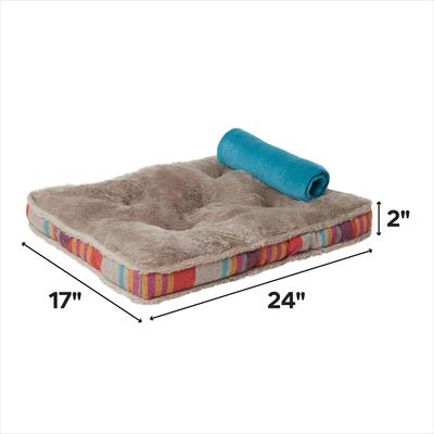 Show full view: American Kennel Club AKC Blanket & Burlap Stripes Pillow Dog Bed, Gray, Small slide 2 of 6