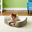 American Kennel Club AKC Box Weave Design Bolster Cat & Dog Bed, Sage