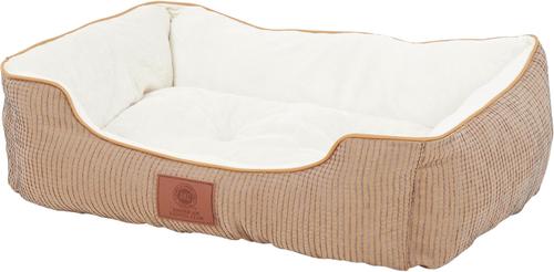 Show full view: American Kennel Club AKC Box Weave Design Bolster Cat & Dog Bed, Tan slide 3 of 6