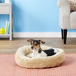 American Kennel Club AKC Casablanca Bolster Cat & Dog Bed, Beige