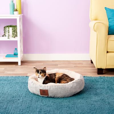 Show full view: American Kennel Club AKC Casablanca Bolster Cat & Dog Bed, Light Blue slide 4 of 9