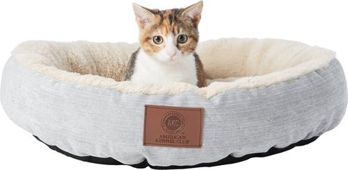 Show full view: American Kennel Club AKC Casablanca Bolster Cat & Dog Bed, Light Blue slide 6 of 9