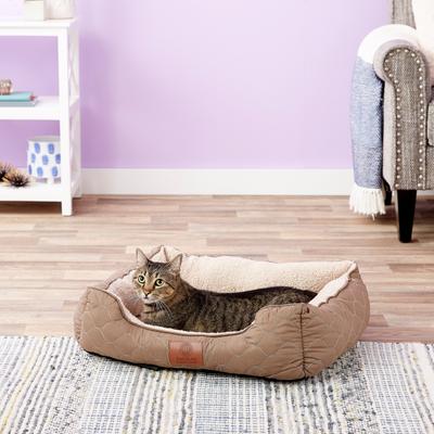 Show full view: American Kennel Club AKC Circle Stitch Orthopedic Bolster Cat & Dog Bed, Taupe slide 4 of 8